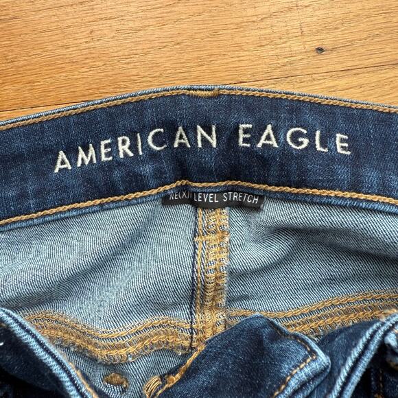 American Eagle Next Level Stretch Skinny Dark Denim Jeans Size 8 Regular Classic - Picture 2 of 8